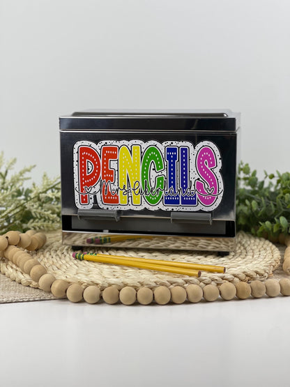 Pencil Dispenser Personalized for Teacher / Classroom Decor/ Gift for Teacher/ Teacher Appreciation Gift/ Stainless Steel Pencil Dispenser