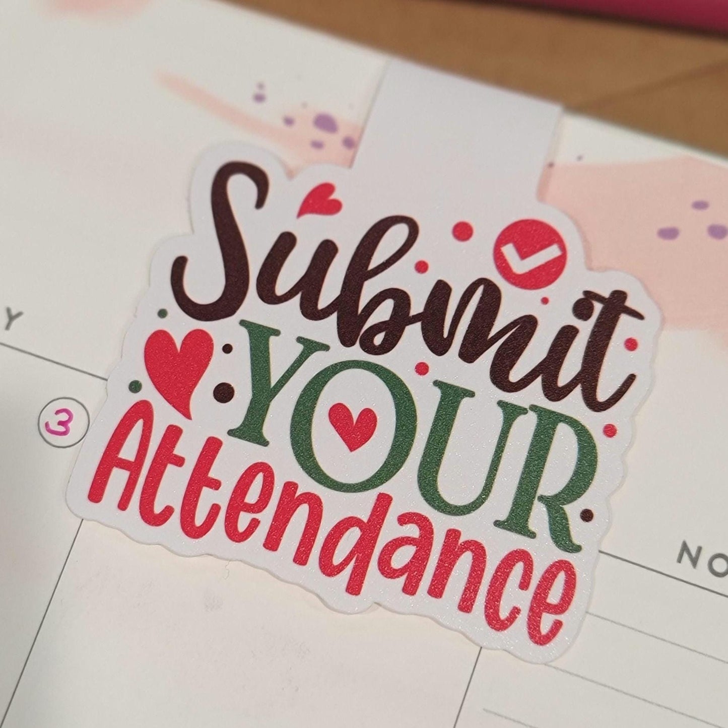 Submit Your Attendance Teacher Planner Magnetic Bookmark, Teacher Appreciation Gift, Planner Bookmarks for Teachers