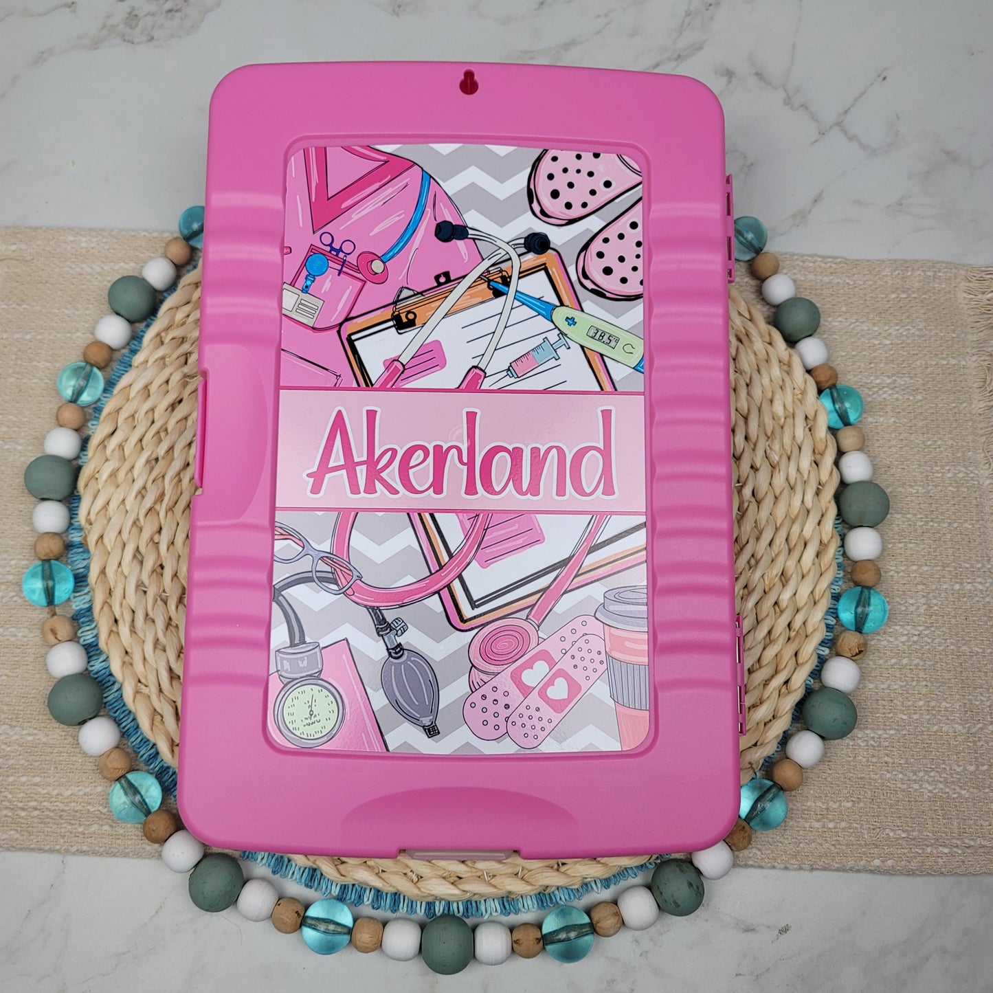 Pink Nurse Clipboard with STORAGE personalized with a name, Nurse Appreciation Gift