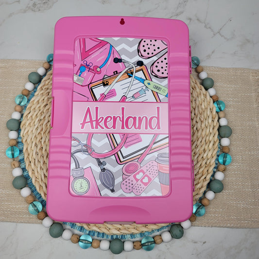 Pink Nurse Clipboard with STORAGE personalized with a name, Nurse Appreciation Gift