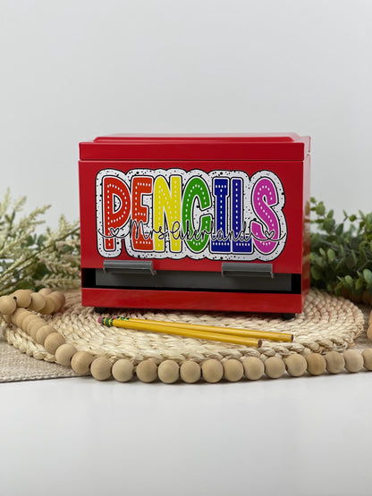 Pencil Dispenser Personalized for Teacher / Classroom Decor/ Gift for Teacher/ Teacher Appreciation Gift/ Stainless Steel Pencil Dispenser