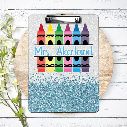 Blue Teacher Clipboard with Personalization Front and Back    Gift for Teachers - Double Sided Clipboard