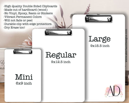 Speech Therapy Clipboard with Personalization Front and Back - Double Sided