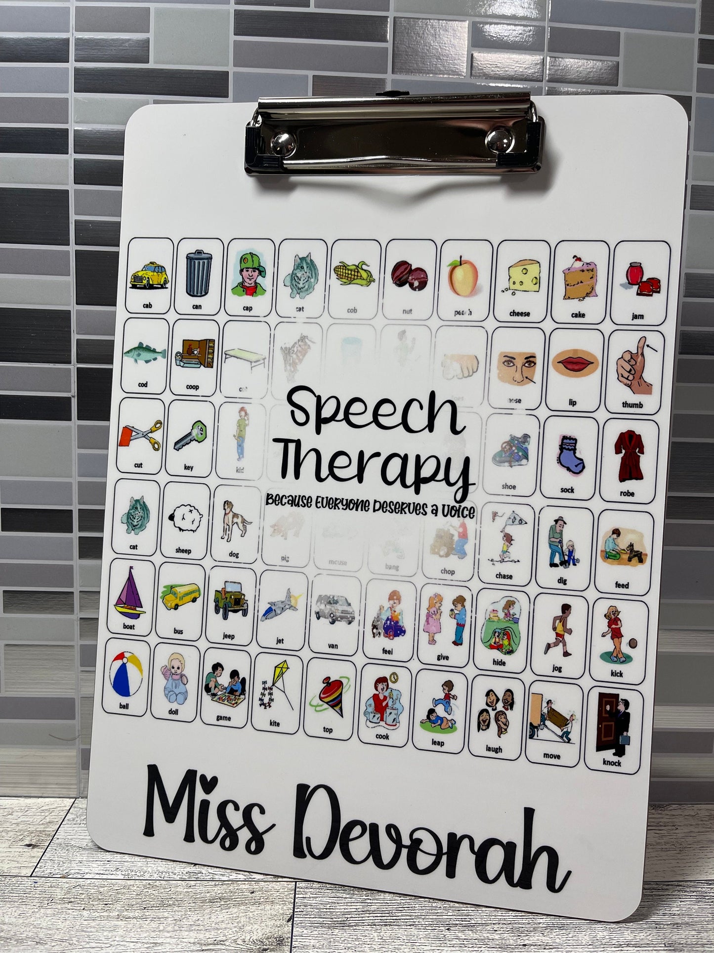 Speech Therapy Clipboard with Personalization Front and Back - Double Sided