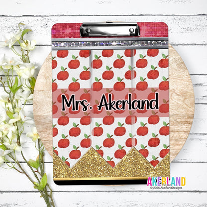 Red Apple Teacher Pencil Clipboard | Teacher Appreciation Gift | Back to School Gift - Double Sided