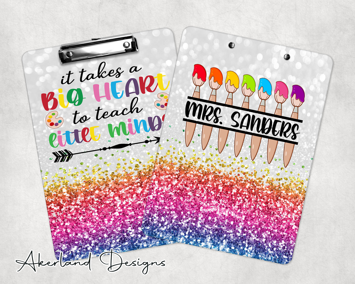 Rainbow Art Teacher Clipboard with Personalization | Gift for Teachers | Back To School | End of Year Gift - Double Sided