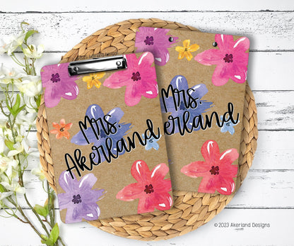 Flower Clipboard with Personalization on both sides FRONT AND BACK Teacher Appreciation Gift Back to school gift 9x12.5 Inches