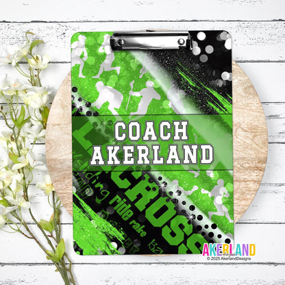 Green Lacrosse Clipboard with Personalization Front and Back / Great Gift for Coach - Double Sided