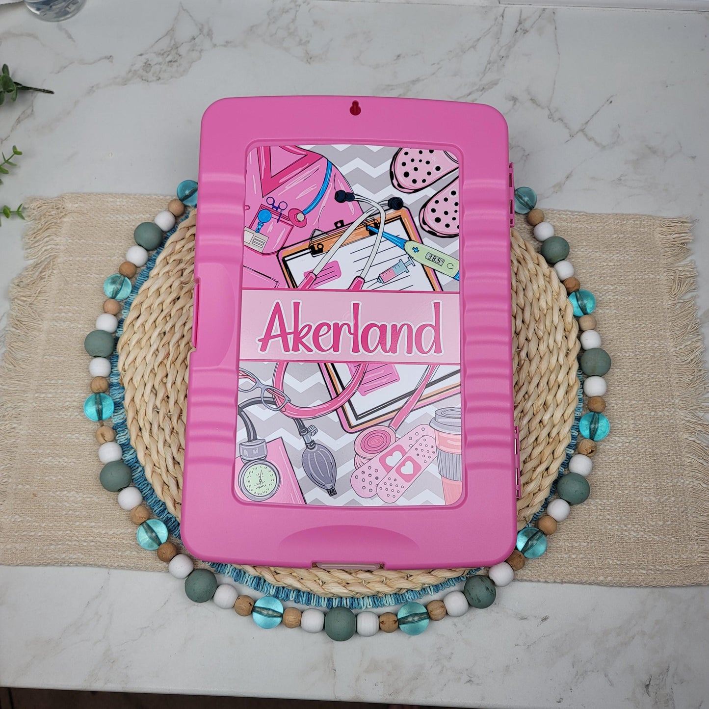 Pink Nurse Clipboard with STORAGE personalized with a name, Nurse Appreciation Gift