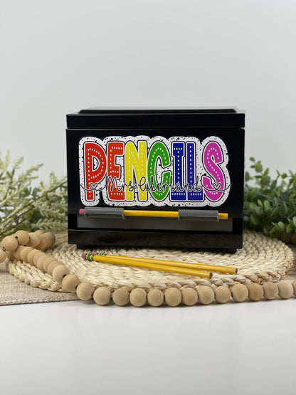 Pencil Dispenser Personalized for Teacher / Classroom Decor/ Gift for Teacher/ Teacher Appreciation Gift/ Stainless Steel Pencil Dispenser