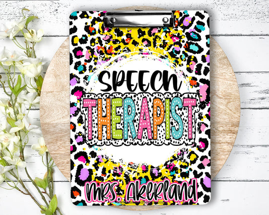 Speech Therapist Clipboard with Personalization Front and Back Gift for Therapist- Double Sided