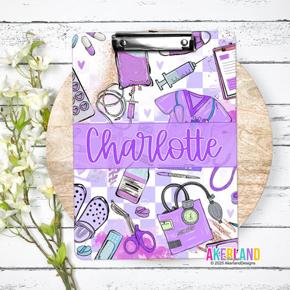 Nurse Clipboard with name front and back - Nurse Gift - Nurse Graduate Gift, design is the same on both sides