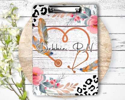 Nurse Clipboard personalized with name, Design is on front and back - Nurse Gift - Nurse Graduate Gift - Nursing Student Gift