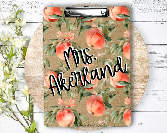 Personalized Peach Clipboard with Personalization on both sides FRONT AND BACK Teacher Appreciation Gift - Back to school gift