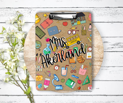 Personalized Teacher Clipboard with Personalization on both sides FRONT AND BACK Teacher Appreciation Gift - Back to school gift 9x12.5 inch