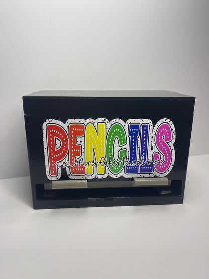 Pencil Dispenser Personalized for Teacher / Classroom Decor/ Gift for Teacher/ Teacher Appreciation Gift/ Plain Wood Pencil Dispenser