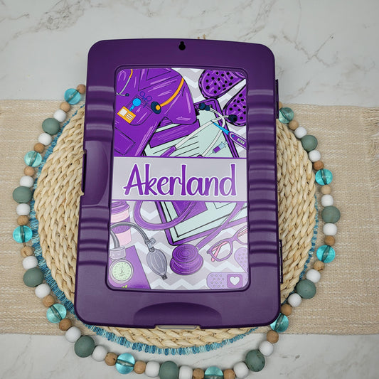 Purple Nurse Clipboard with STORAGE personalized with a name, Nurse Appreciation Gift