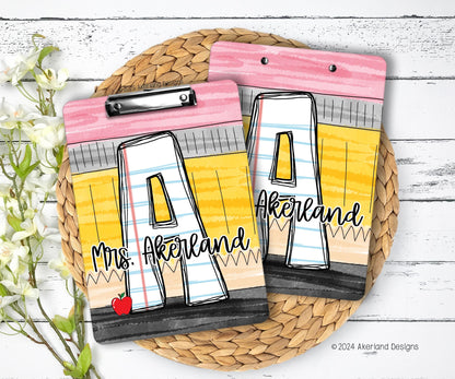 Teacher Clipboard with Personalization on both sides FRONT AND BACK Teacher Appreciation Gift - Back to school gift 9x12.5 inches