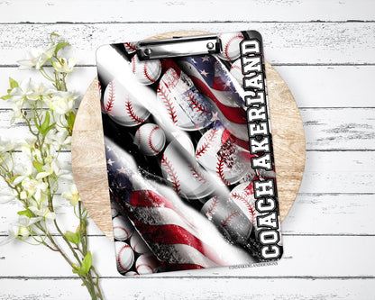 Baseball Clipboard with Personalization Front and Back Great Gift for Coach - Double Sided