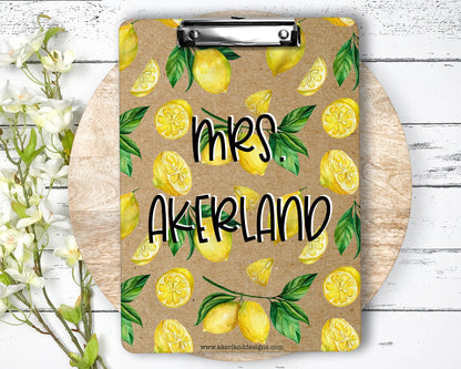 Lemon Clipboard with Personalization on both sides FRONT AND BACK Teacher Appreciation Gift - Back to school gift - Double Sided