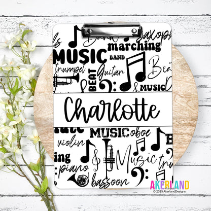 Personalized Music Themed Clipboard with Personalization on both sides FRONT AND BACK Teacher Appreciation Gift - Back to school gift
