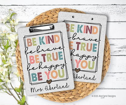 Positive Affirmations Clipboard with Personalization Front and Back Gift for Teachers - Double Sided 9x12.5 inch