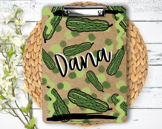 Pickle Clipboard with Personalization on both sides FRONT AND BACK - Double Sided