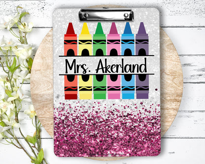 Pink Teacher Clipboard with Personalization Front and Back    Gift for Teachers - Double Sided