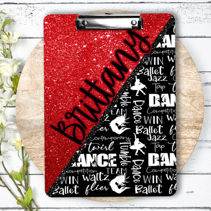 Red Dance Clipboard with Personalization Front and Back - Gift for Dance Teacher - Double Sided