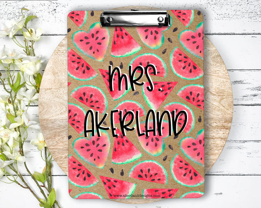 Watermelon Clipboard with Personalization on both sides FRONT AND BACK Teacher Appreciation Gift - Back to school gift - Double Sided