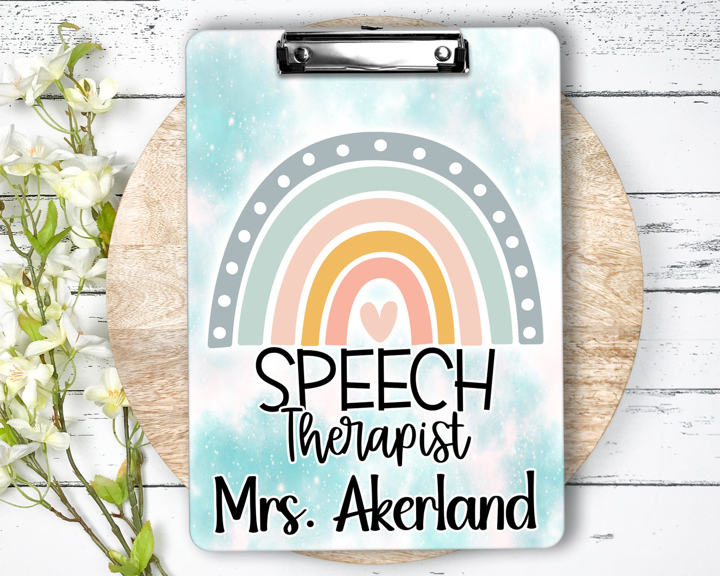 Speech Therapist Clipboard with Personalization Front and Back - Double Sided