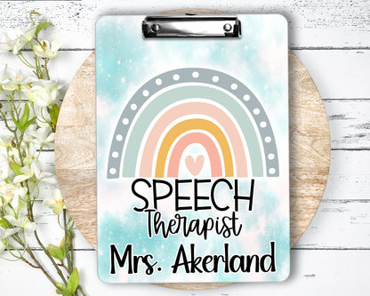 Speech Therapist Clipboard with Personalization Front and Back - Double Sided