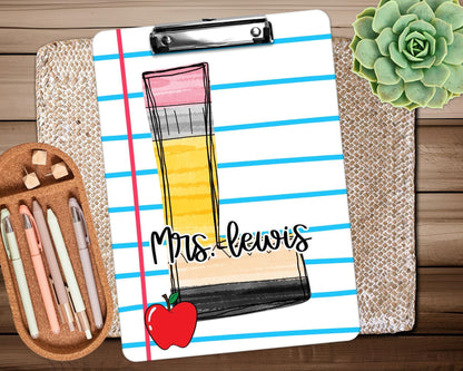 Personalized Teacher Clipboard with Personalization on both sides are the same, Teacher Appreciation Gift Back to school gift, 9x12.5 inches