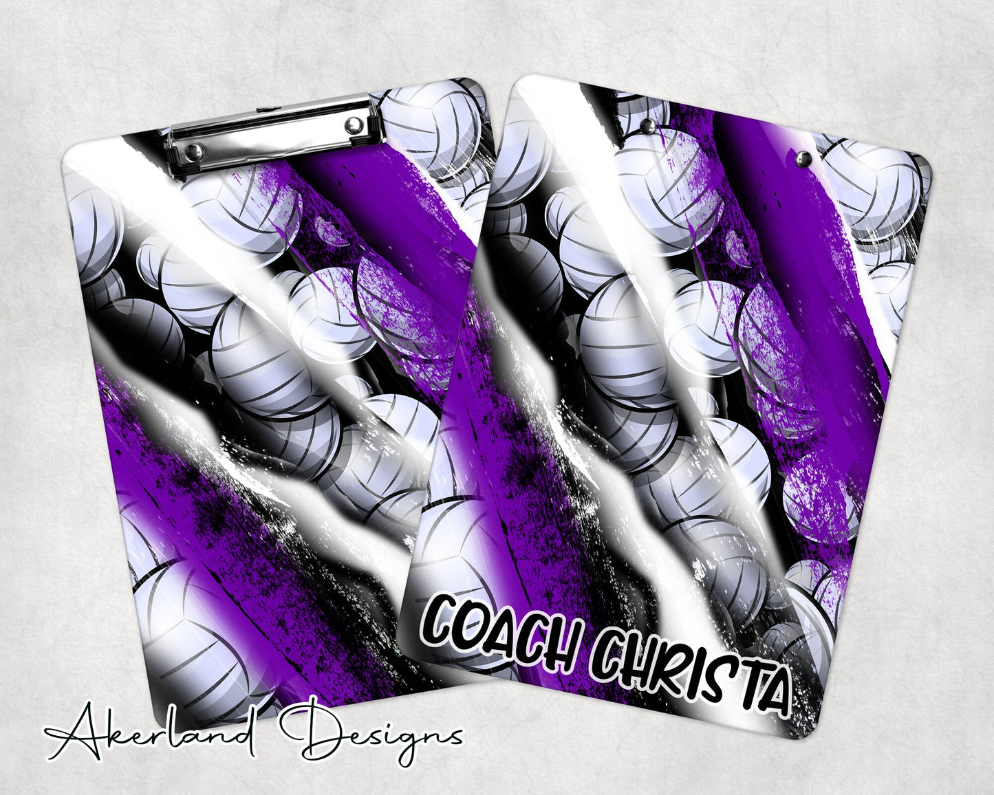 Purple Volleyball Coach Clipboard with Personalization Front and Back  Gift for Coach - Double Sided