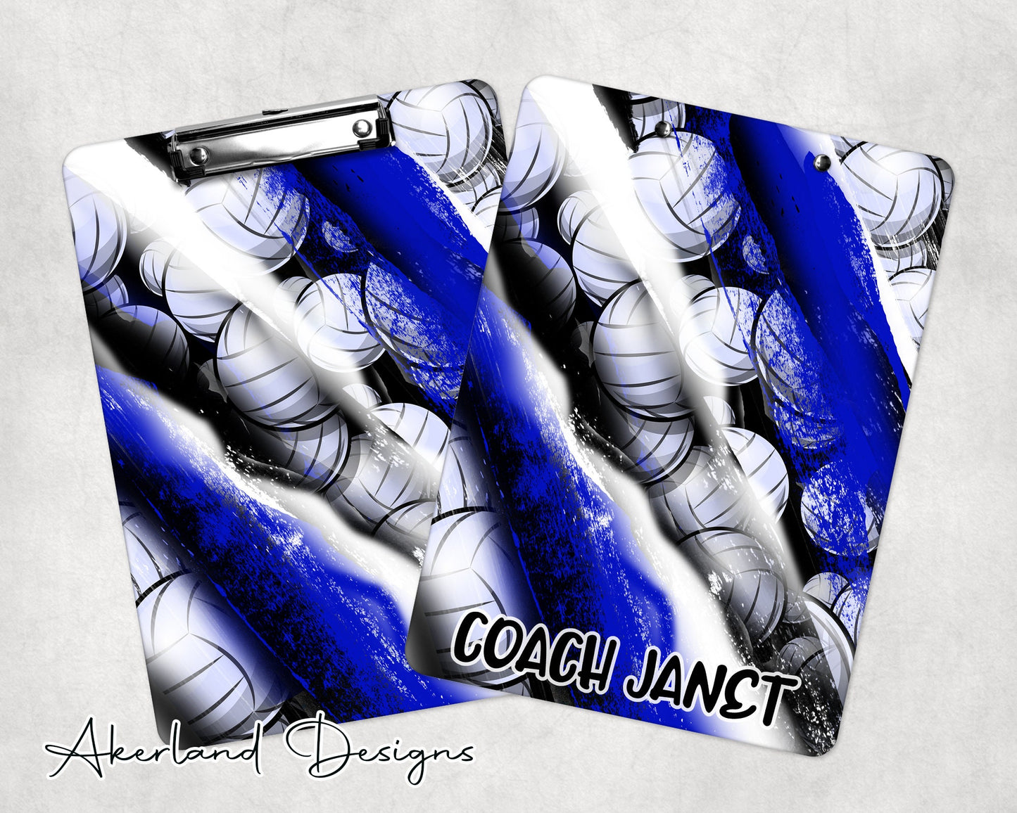 Blue Volleyball Coach Clipboard with Personalization Front and Back  Gift for Coach - Double Sided