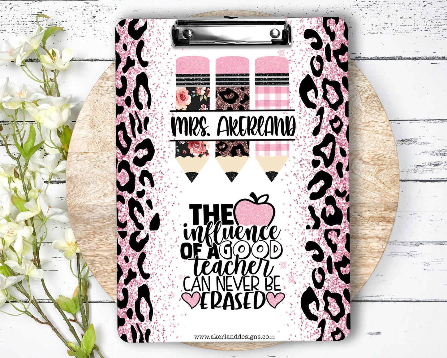 Leopard Teacher Clipboard with Personalization Front and Back    Gift for Teacher  Teacher Appreciation - Double Sided