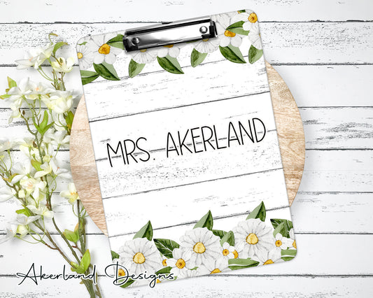 Floral Clipboard with Personalization Front and Back - Office Clipboard - Nurse Clipboard - Teacher Clipboard - Double Sided