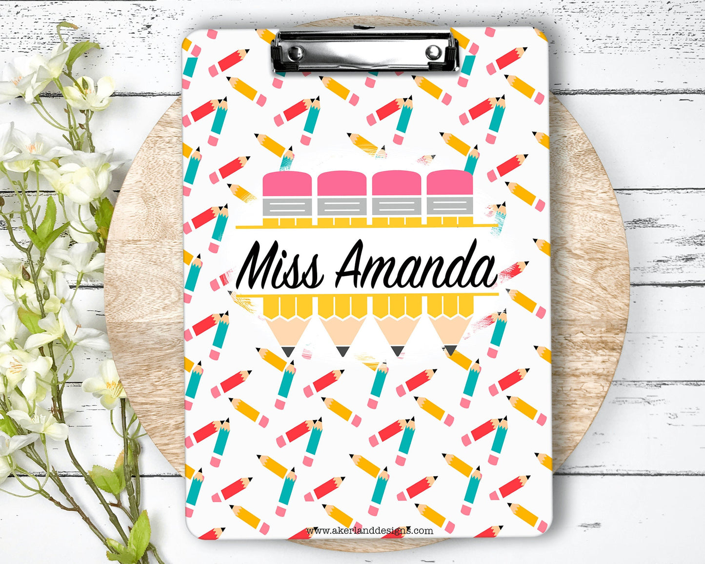 Teacher Pencil Clipboard with Personalization Front and Back - Double Sided, Great gift for teachers