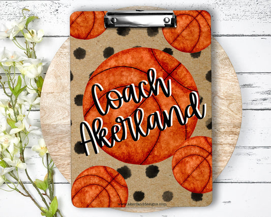 Basketball Coach Clipboard with Personalization on both sides FRONT AND BACK Teacher Appreciation Gift - Back to school gift