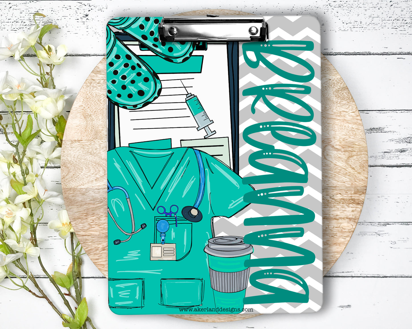 Nurse Clipboard with name front and back - Nurse Gift - Nurse Graduate Gift -  Scrub Color Options Blue, Green, Pink, Purple and Gray