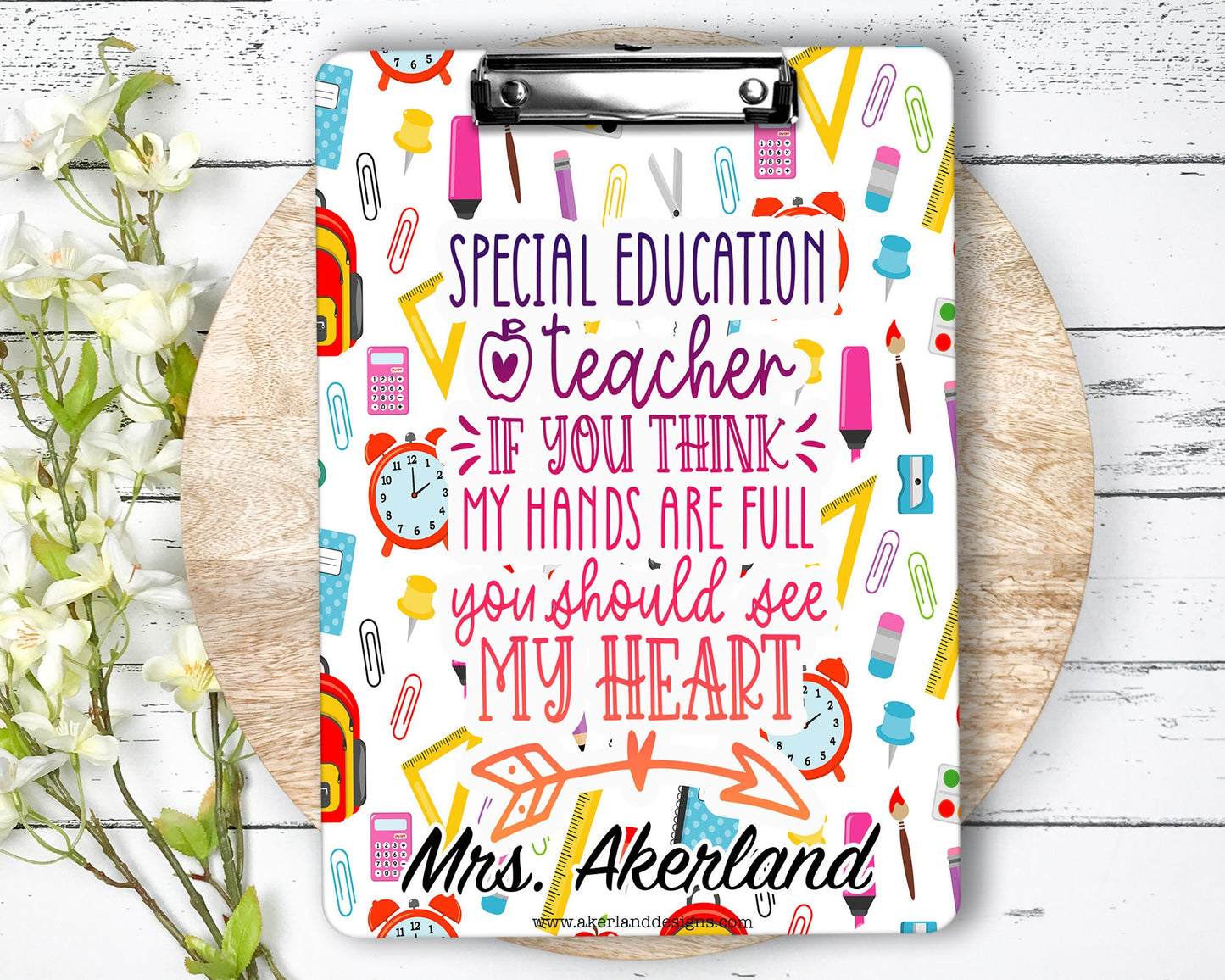 Special Education Teacher Clipboard with Personalization FRONT and BACK - SPED Teacher Gift - Double Sided