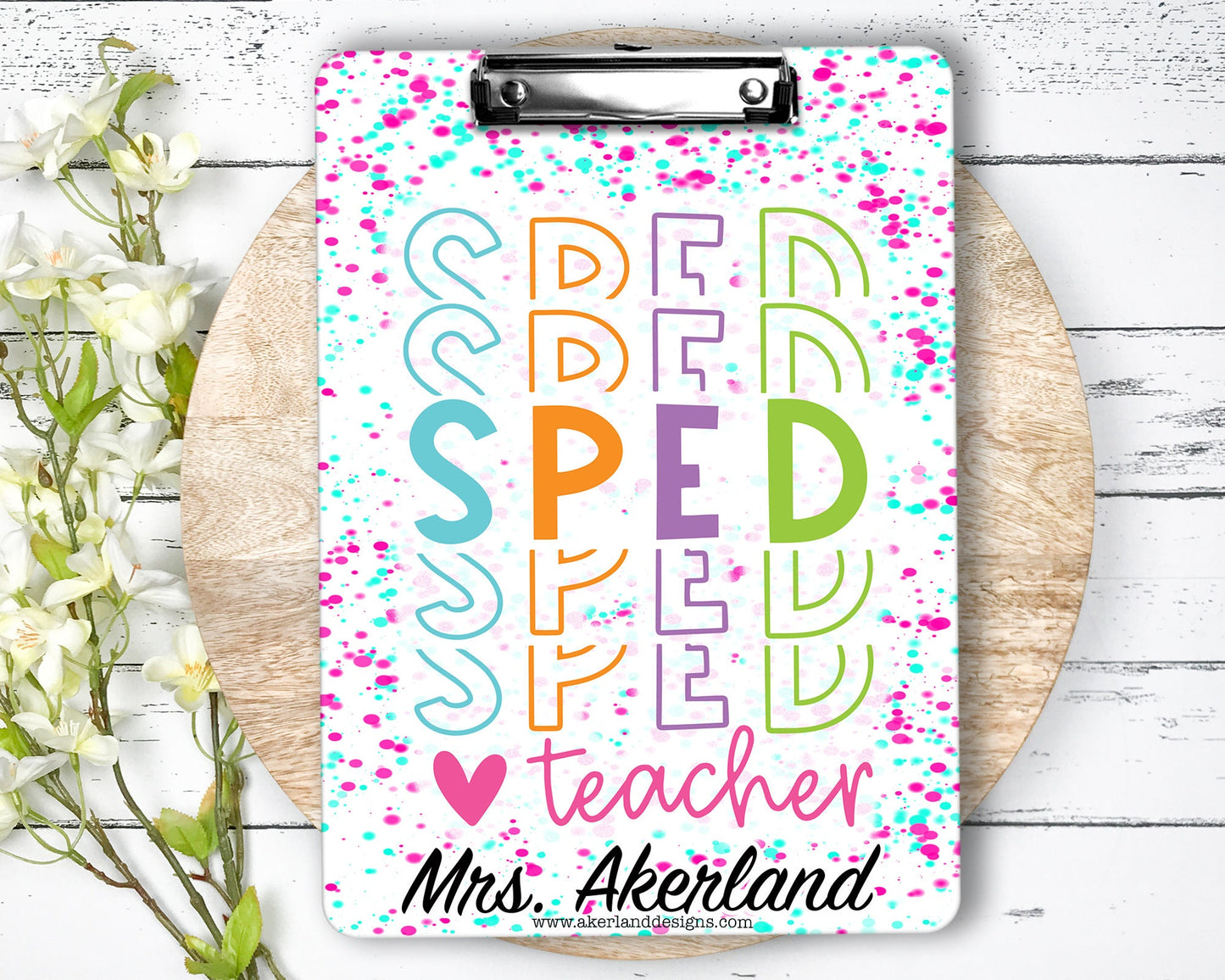 Special Education Teacher Clipboard with Personalization FRONT and BACK - SPED Teacher Gift - Double Sided