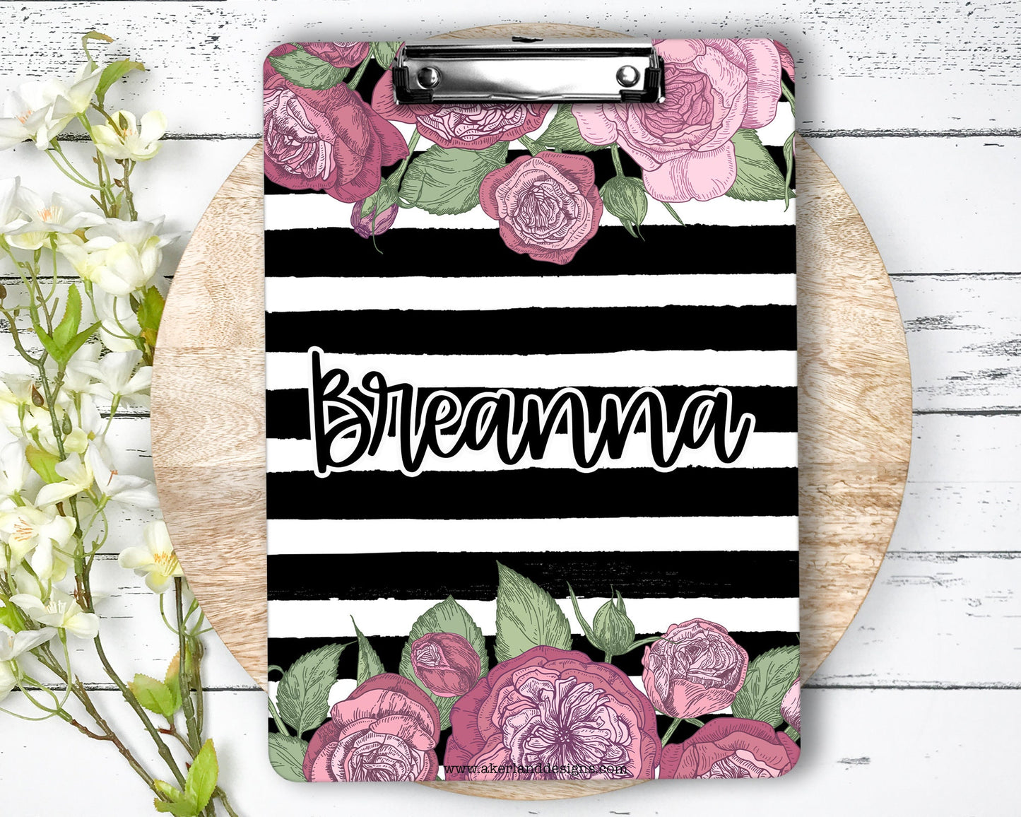 Flower Clipboard with Personalization Front and Back - Double Sided