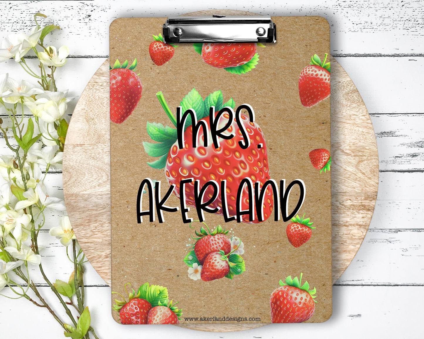 Strawberry Clipboard with Personalization on both sides FRONT AND BACK Teacher Appreciation Gift - Back to school gift - Double Sided