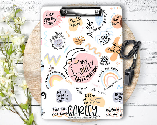 My Daily Affirmation Clipboard with Personalization Front and Back - Double Sided