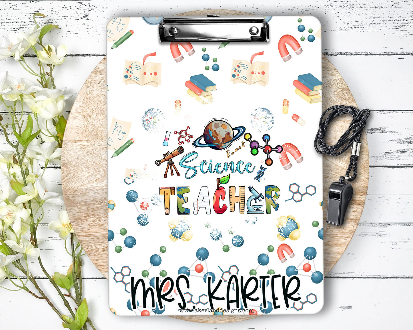 Science Teacher Clipboard with Personalization Front and Back - Science Appreciation - Double Sided