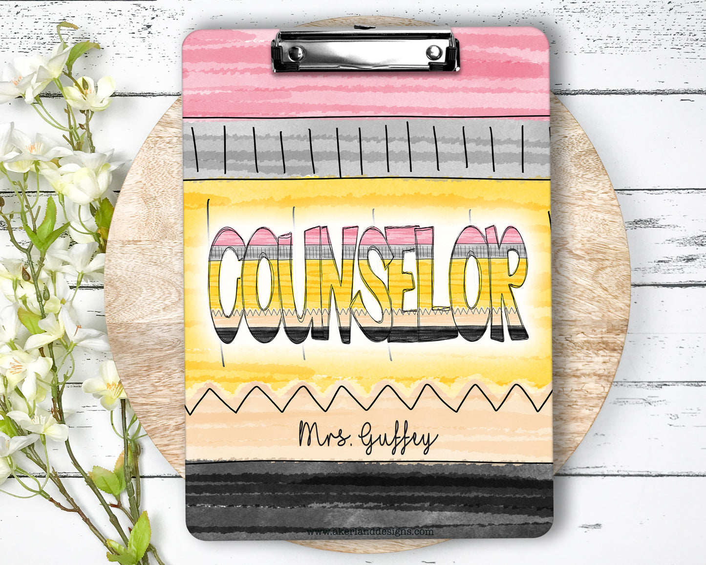 Counselor Pencil Clipboard with Personalization Front and Back | Gift for Counselors | Back to School Gift - Double Sided