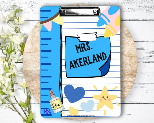 Teacher Clipboard with Personalized Front and Back - Gift for Teachers - Office Clipboard - Double Sided