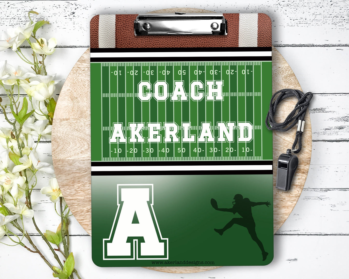 Football Coach Clipboard with Personalization Front and Back / Great Gift for Coach - Double Sided