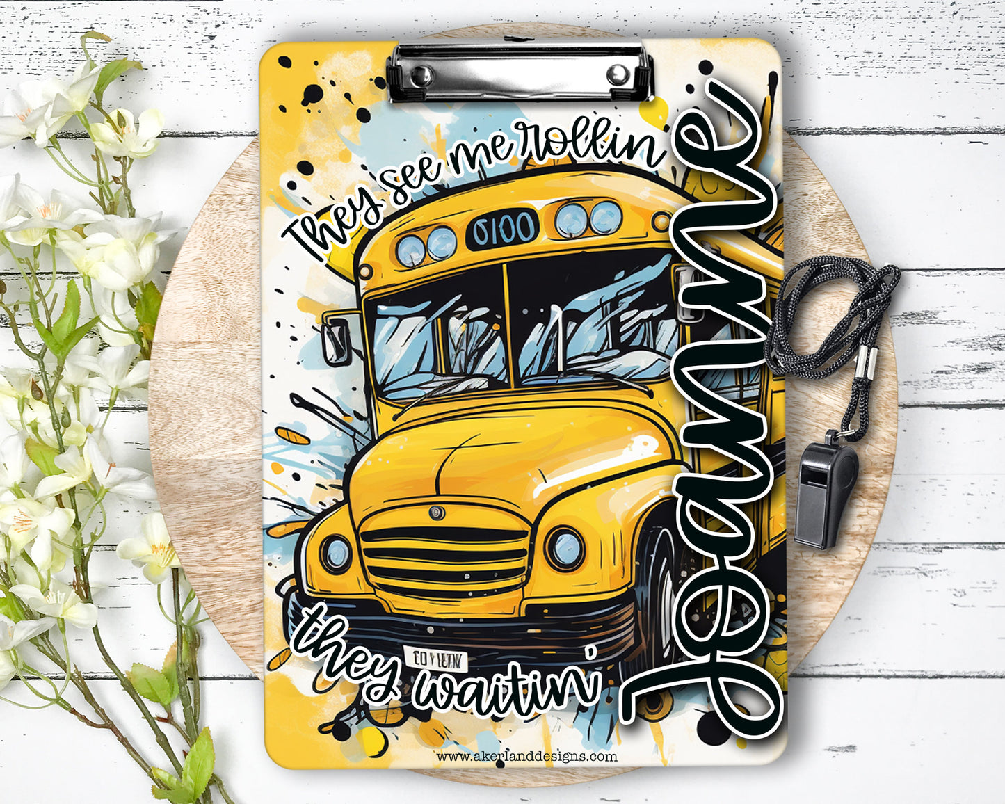 Bus Driver Clipboard with Personalization Front and Back - Gift for Bus Driver - Double Sided